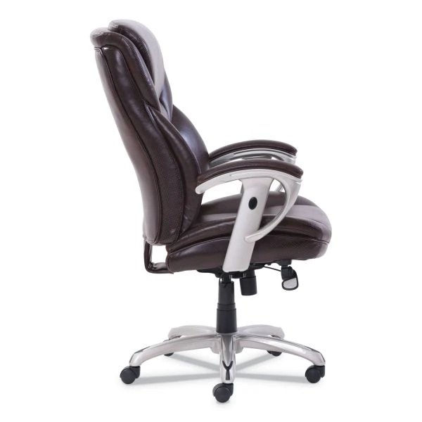 SertaPedic Emerson Executive Task Chair, Supports Up To 300 Lb, 19" To 22" Seat Height, Brown Seat/Back, Silver Base 3 SertaPedic Emerson Executive Task Chair, Supports Up To 300 Lb, 19" To 22" Seat Height, Brown Seat/Back, Silver Base - Image 3