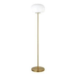 Amanita 62.25" Tall Floor Lamp With Glass Shade In Brass/White Milk