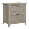 Bush Furniture Key West 2 Drawer Lateral File Cabinet In Washed Gray