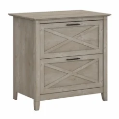 Bush Furniture Key West 2 Drawer Lateral File Cabinet In Washed Gray